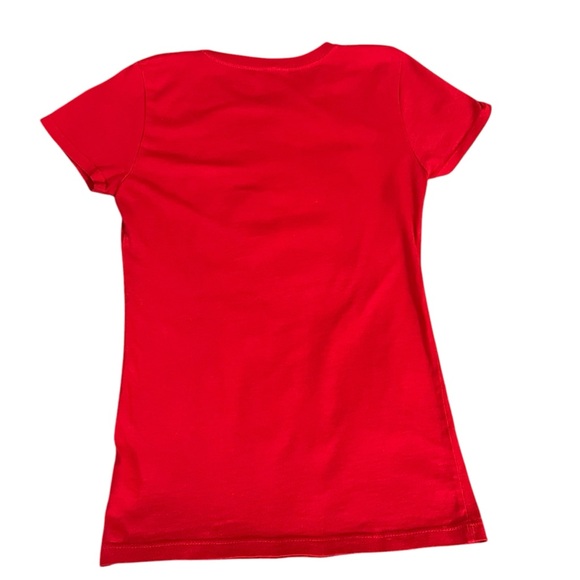 Holiday‎ Rudolph The Red Nose Reindeer W/Jewels On Nose Red T-Shirt Size L10-12 - Picture 2 of 7